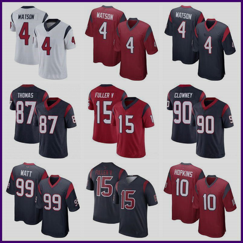 Custom 4 Deshaun Watson Football Jersey 31 David Johnson 99 J.J. Watt Jadeveon Clowney Fuller Mathieu 28 Michael Thomas Houston”Texans Custom 4 Deshaun Watson Football Jersey 31 David Johnson 99 J.J. Watt Jadeveon Clowney Fuller Mathieu 28 Michael Thomas Houston”Texans