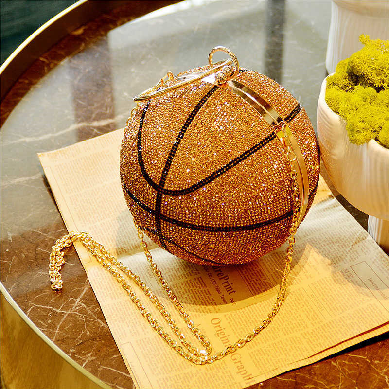 Rhinestone Basketball Football Evening Bag Women New Designer Creative Round Ball Clutch Dinner Purse High Quality Personality, Black
Rhinestone Basketball Football Evening Bag Women New Designer Creative Round Ball Clutch Dinner Purse High Quality Personality, Black