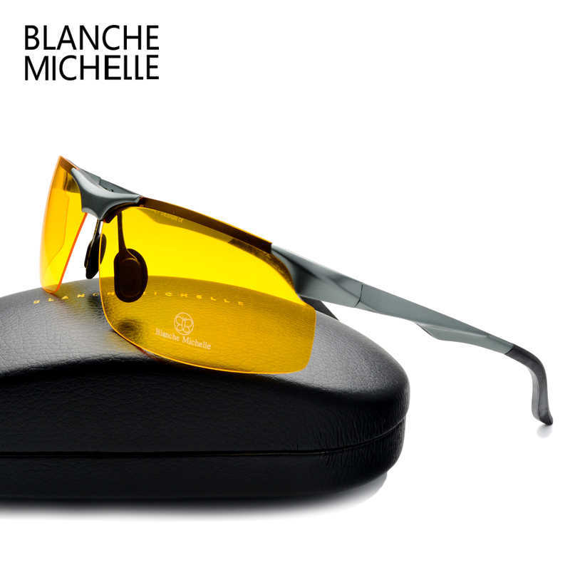 Aluminum Magnesium Men Sunglasses Polarized Sports Driving Night Vision Goggles Sunglass Fishing UV400 Rimless Sun Glasses CX200703