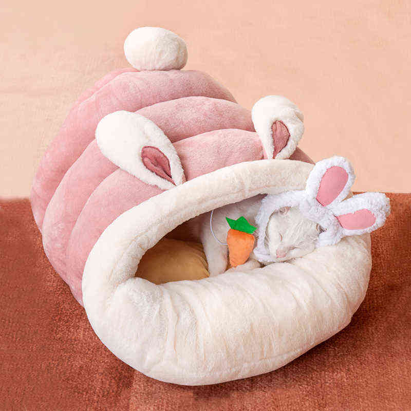 Deep Sleep Cat Bed House Funny Snail S Mat Beds Warm Basket for Small Dogs Cushion Pet Tent Kennel Supplies 211028