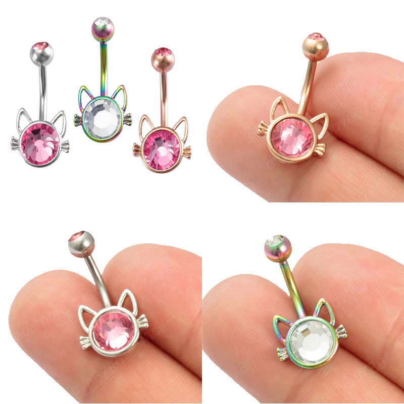 Cat Belly Button Rings for Woman Navel Piercing Surgical Steel Bar Barbell Zircon Dangling Ombligo Sexy Body Belly Jewelry
Cat Belly Button Rings for Woman Navel Piercing Surgical Steel Bar Barbell Zircon Dangling Ombligo Sexy Body Belly Jewelry