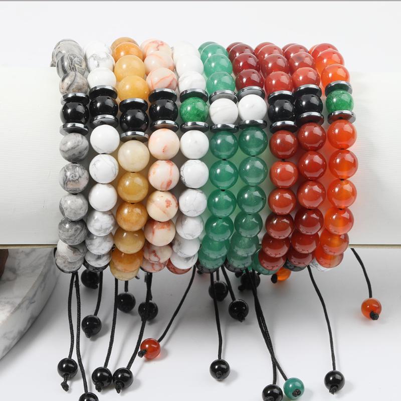 Charm Bracelets Red Agate Green Aventurine Black Stone Hand-woven Beaded Bracelet Natural Men And Women
Charm Bracelets Red Agate Green Aventurine Black Stone Hand-woven Beaded Bracelet Natural Men And Women