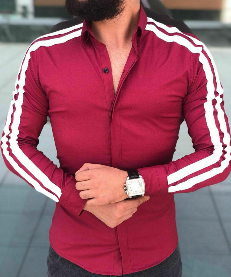 Style Fashion Casual Social Formal Shirt Men Long Sleeve Slim Office Cotton Mens Shirts M-2XL Men's