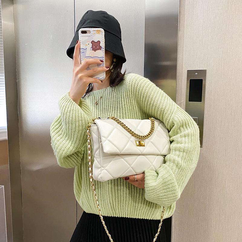 Classic Design PU Plaid Quilted Women's Shoulder Bag Tendy Chain Handbag Small Square Crossbody Bags, Black
Classic Design PU Plaid Quilted Women's Shoulder Bag Tendy Chain Handbag Small Square Crossbody Bags, Black