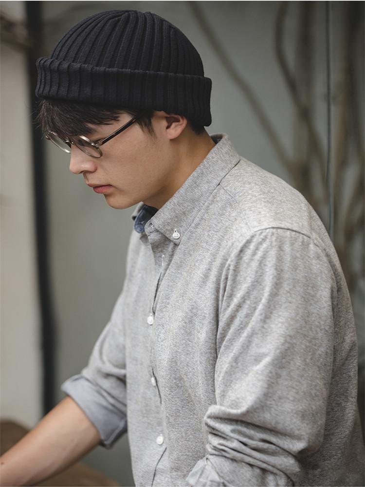 American Tooling Vintage Pepper And Salt Point Button-necked Shirt, Brushed Soft Layered, Wear A Blouse In Early Autumn Men Men's Casual Shi