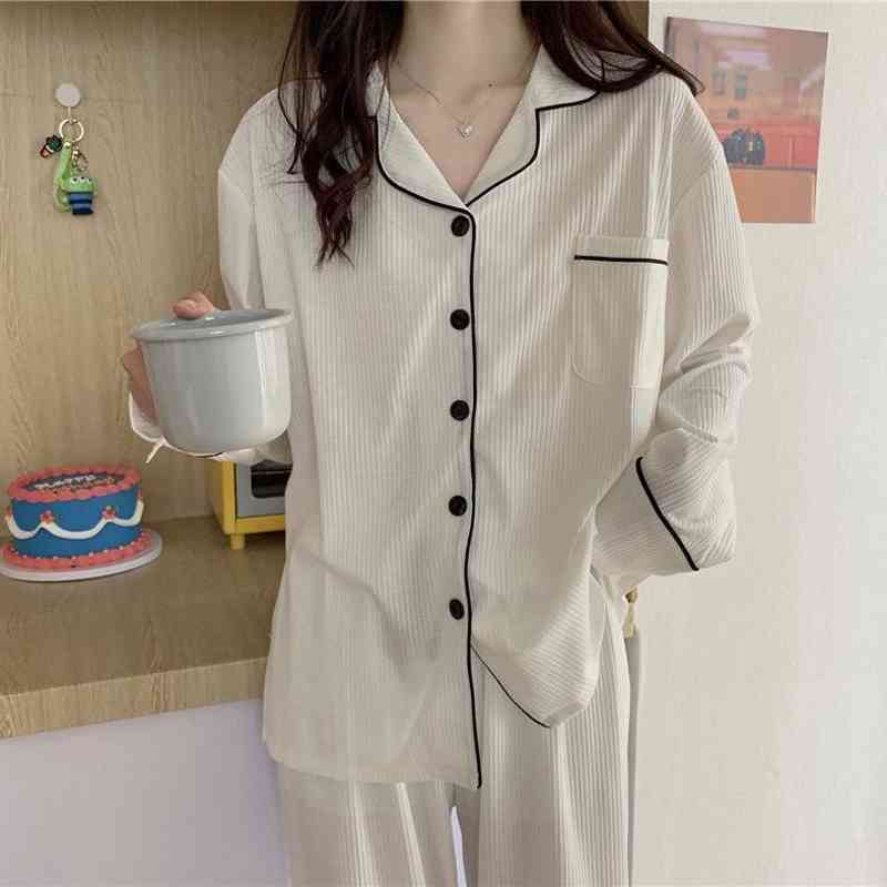 Wonder Pajamas Long Sleeve Sleep Tops Cotton Women Two Piece Set Pijamas Loungewear Spring Pyjama Femme Sets 210510