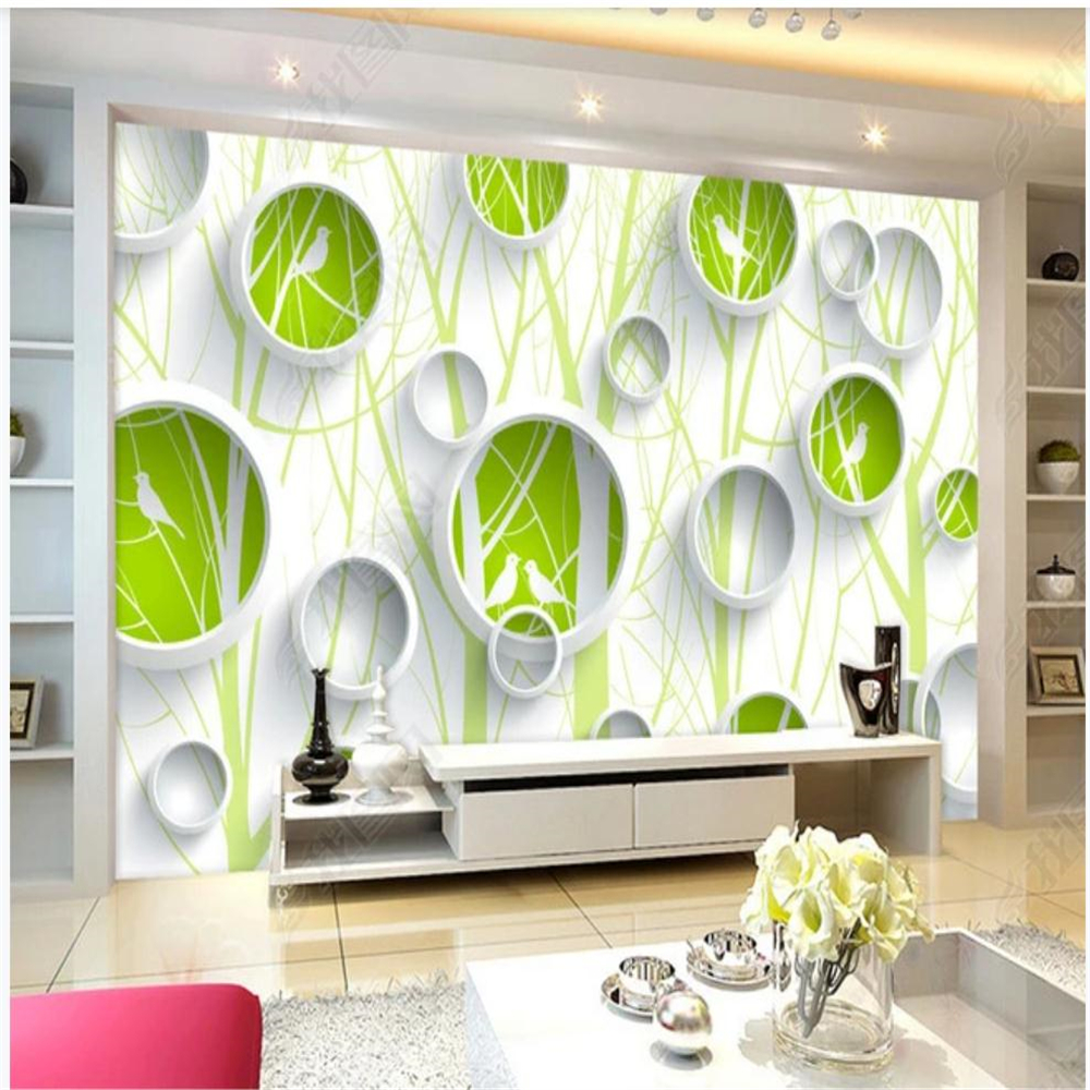 custom photo murals stereoscopic wallpaper Simple abstract tree bird wallpapers 3D TV background wall