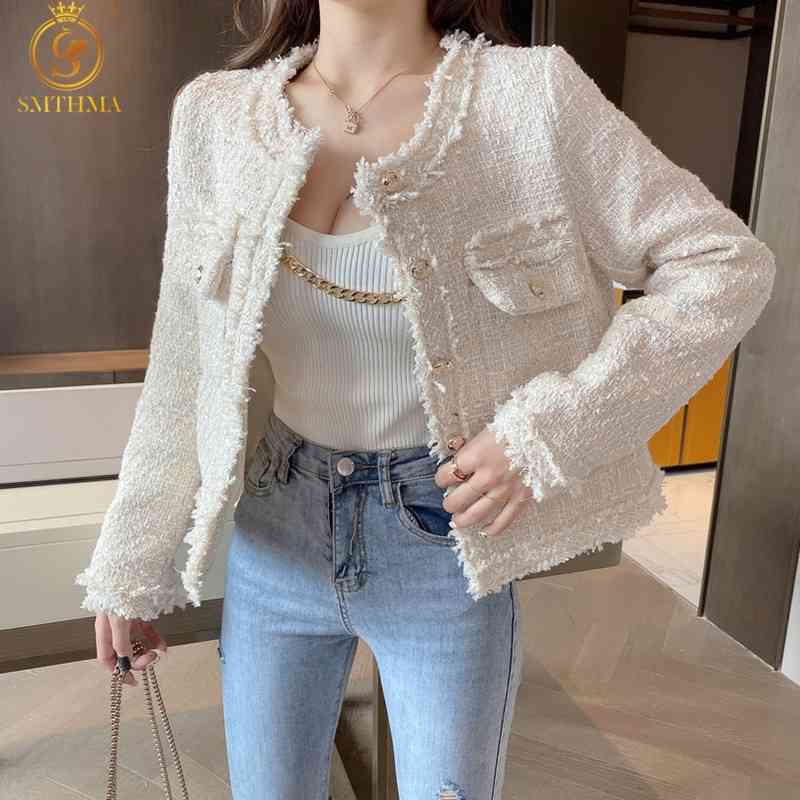 Autumn Women Korean Vintage Tweed Jacket Coat High Quality Runway Elegant Short Woolen Outwear 210520, Photo color
Autumn Women Korean Vintage Tweed Jacket Coat High Quality Runway Elegant Short Woolen Outwear 210520, Photo color
