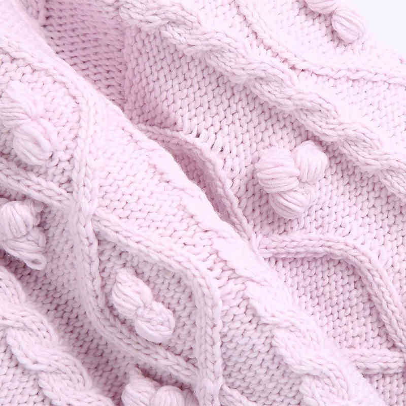 Casual Woman Purple Furry Ball Sweater Fashion Ladies Autumn Soft Mock Neck Knitwear Female Sweet Solid Color Knit Top 210515