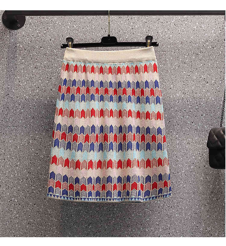 Fashion Knitted Sweater Skirt Two piece set Women's Casual Elegant Single-Breasted Cardigan + A-line Mini Skirts Outfits 210519
