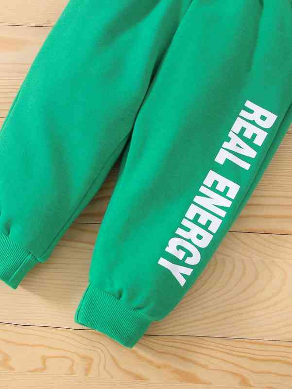 Baby Letter Graphic Hoodie & Sweatpants SHE