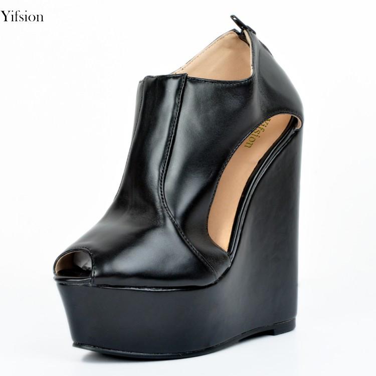 Olomm Women Ladies Platform Sandals Zipper Sexy Wedges High Heels 15 Cm Peep Toe Black Shoes US Plus Size 4-15
Olomm Women Ladies Platform Sandals Zipper Sexy Wedges High Heels 15 Cm Peep Toe Black Shoes US Plus Size 4-15