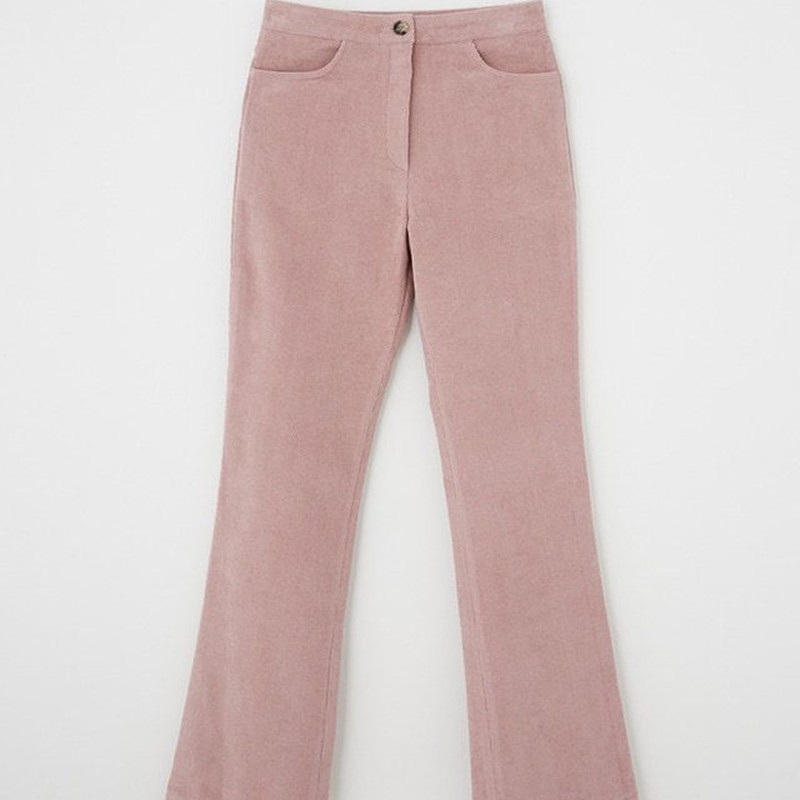 Spring Autumn Elegant High Waist Flare Pants Women Bottoms OL Work Wear Corduroy Solid Loose Trousers 210421
