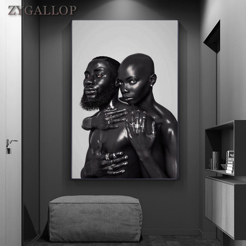 Black Couple Nude Art Poster African Woman and Man Canvas Painting Modern Canvas Wall Art Prints Living Room Decoration Pictures
Black Couple Nude Art Poster African Woman and Man Canvas Painting Modern Canvas Wall Art Prints Living Room Decoration Pictures