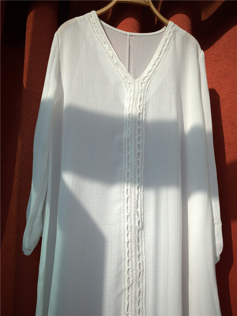 Long Beachwear Summer Pareo Beach Cover Up Chiffon White Bikini Kaftan Saida De Praia Swimsuit #Q399 210420