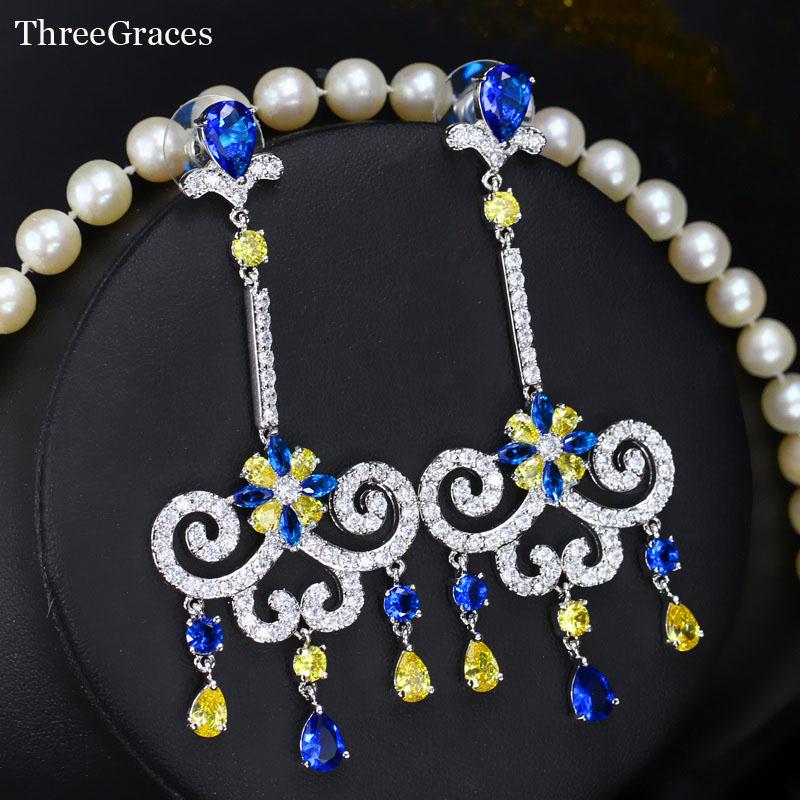 Dangle & Chandelier ThreeGraces Vintage Tassel Wedding Jewelry Luxury Royal Blue Yellow CZ Crystal Long Dangling Engagement Earrings For Wom, Silver
Dangle & Chandelier ThreeGraces Vintage Tassel Wedding Jewelry Luxury Royal Blue Yellow CZ Crystal Long Dangling Engagement Earrings For Wom, Silver