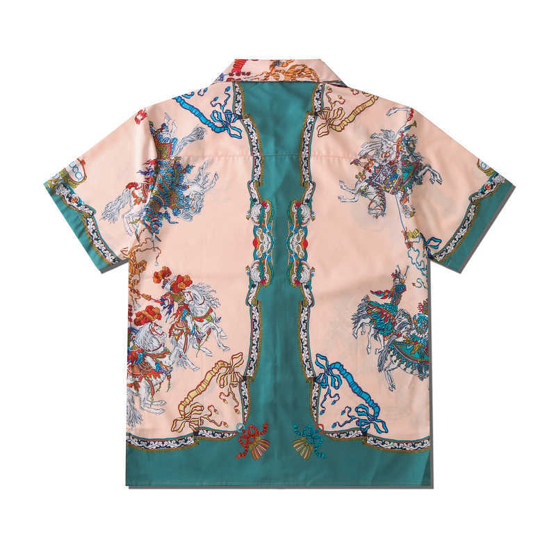 OSCN7 Casual Printed Short Sleeve Shirt Men Street Hawaii Beach Oversize Women Fashion Harujuku Shirts for CSD60 210721
