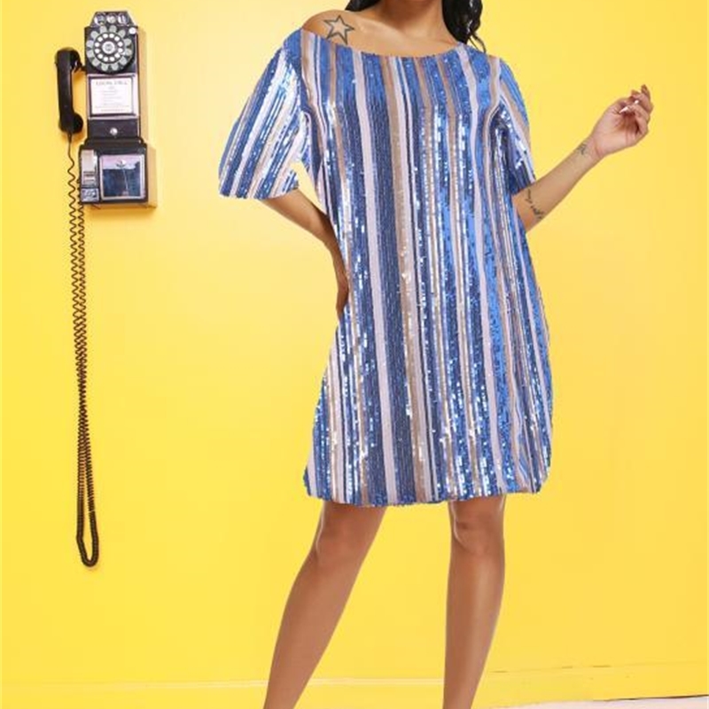 Striped Dresses Crew Neck Short Sleeve Designer Midi Female Clothing Fashion Party Style Casual Apparel Women Summer Sequins, Black;gray
Striped Dresses Crew Neck Short Sleeve Designer Midi Female Clothing Fashion Party Style Casual Apparel Women Summer Sequins, Black;gray