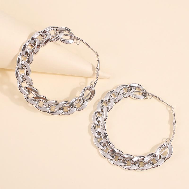 Punk Style Oversized Large Hoop Earrings ed Big Circle Round For Women Party Jewelry Accessory Gift Huggie