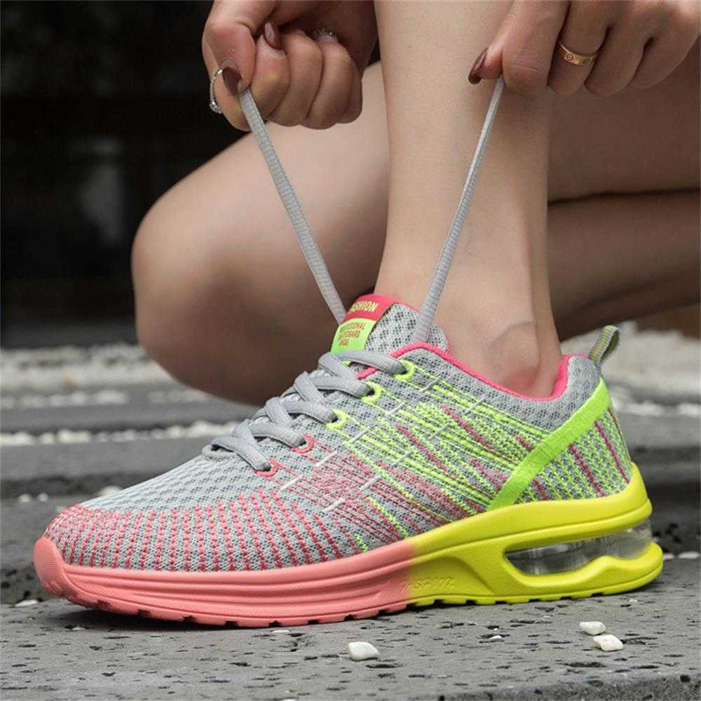 Women's New Sneakers 2021 Spring Anti-slip Breathable Colorful Ladies Outdoor Lace Up Casual Shoes Trainer Sport Walking Flats Y0907