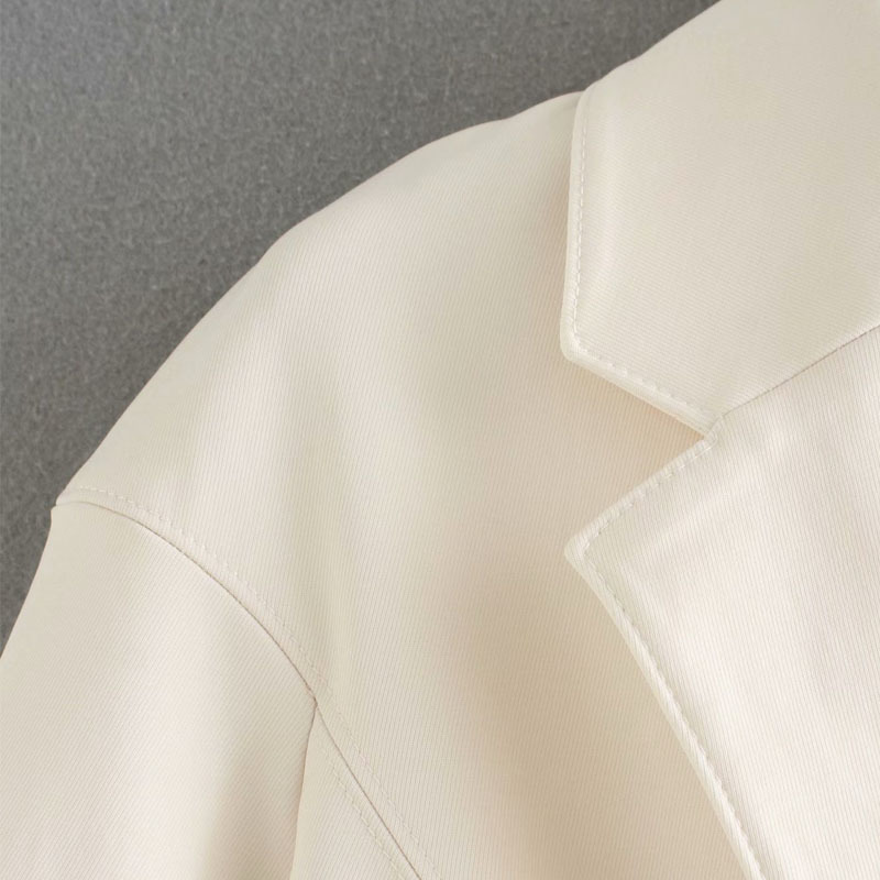 French Retro Women's Fall Slim Chic Jacket Korean Style Lapel Beige Occupation Female Coat Tops 210507