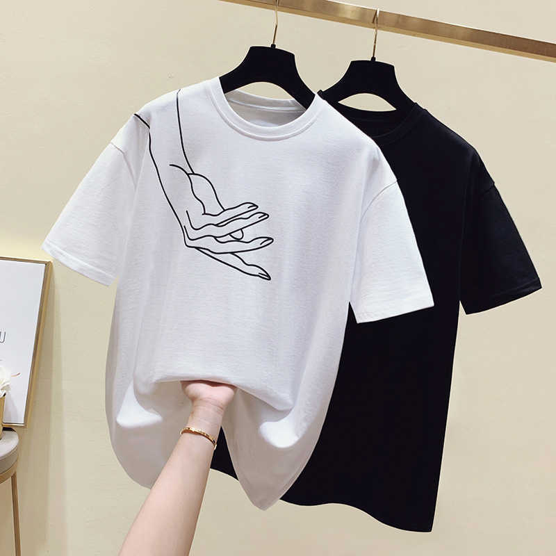Short Sleeve Harajuku T Shirt Women Top Summer Cotton Oversize Loose Long T-shirt Women Tee Shirt Femme Black White 210604
Short Sleeve Harajuku T Shirt Women Top Summer Cotton Oversize Loose Long T-shirt Women Tee Shirt Femme Black White 210604