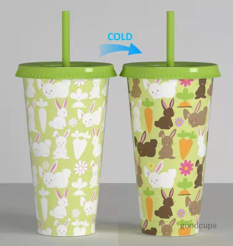 New Easter gift color changing plastic straw cup creative PP color changing cup, Green
New Easter gift color changing plastic straw cup creative PP color changing cup, Green