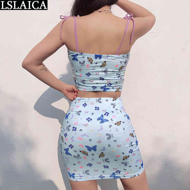 2 piece set women strapless tops&mini skirts casual wild 2 streetwear summer s 210515