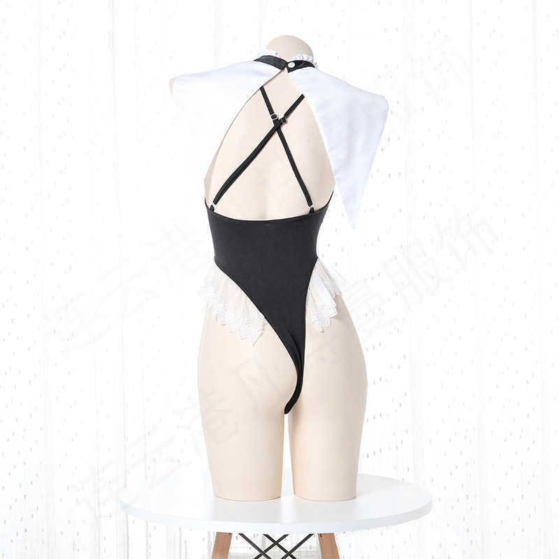 Japanese Lolita Cute One Piece Swimwear Sukumizu Sister Lingerie Sexy Body Suit for Women Nun Cosplay Uniform School Girl Outfit Y0913