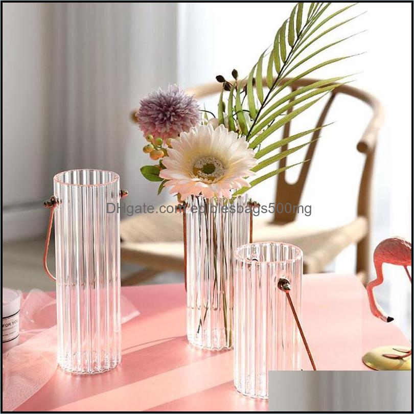 Vases Décor & Gardenvases Portable Glass Vase Crystal Flower Clear Home Decor Room Pot Modern Hydroponic Plants Wedding Decoration Drop Deli от DHgate WW