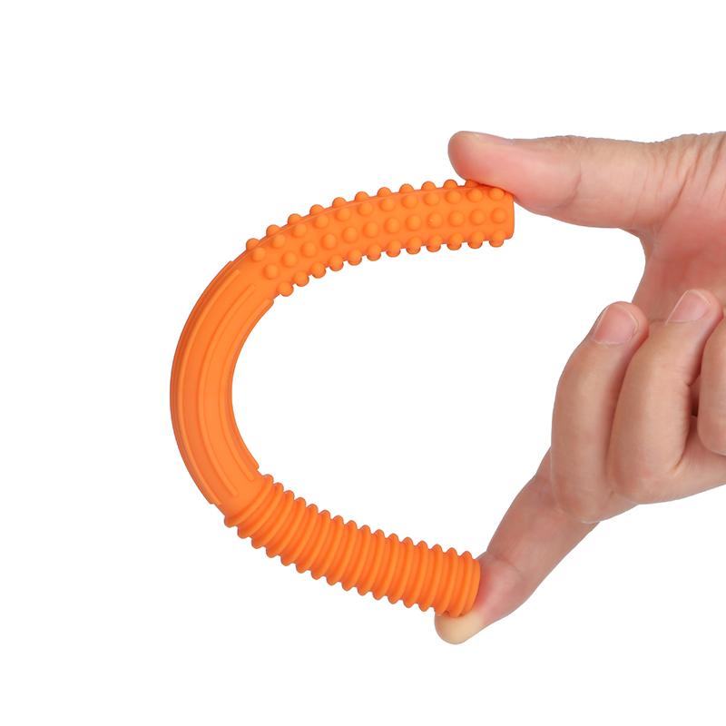 2021 Soft Silicone Teething Toys for Babies Baby Teether Textured Teething Tubes with Brush BPA Free Safe Toy
