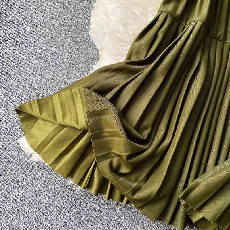 Nomikuma Spring Autumn Korean Women Skirt Causal High Waist Pleated Patchwork Skirts New Fashion Bottom Mujer Faldas 6D760 210427