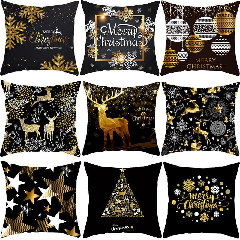 Christmas Decorations 45cm Black Gold Cushion Cover Merry For Home Cristmas Ornaments Natal Navidad Gift Year 2021
Christmas Decorations 45cm Black Gold Cushion Cover Merry For Home Cristmas Ornaments Natal Navidad Gift Year 2021
