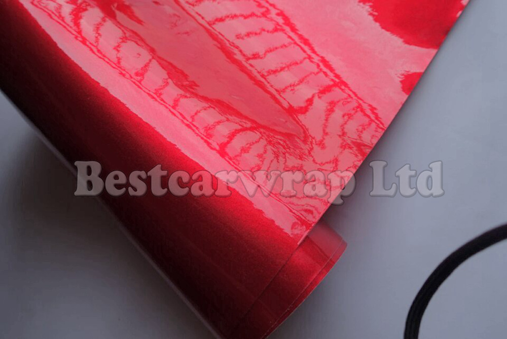 Blood Red Gloss Metallic Vinyl Wrap For WHOLE Car wrap covering foil With Air bubble Free Low tack glue like 3M quality 1.52*20M/Roll 5x67ft