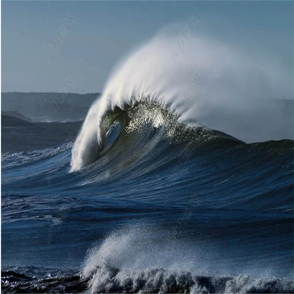 Custom 3d wallpapers beautiful scenery wallpapers blue waves wallpapers 3d stereoscopic wallpaper