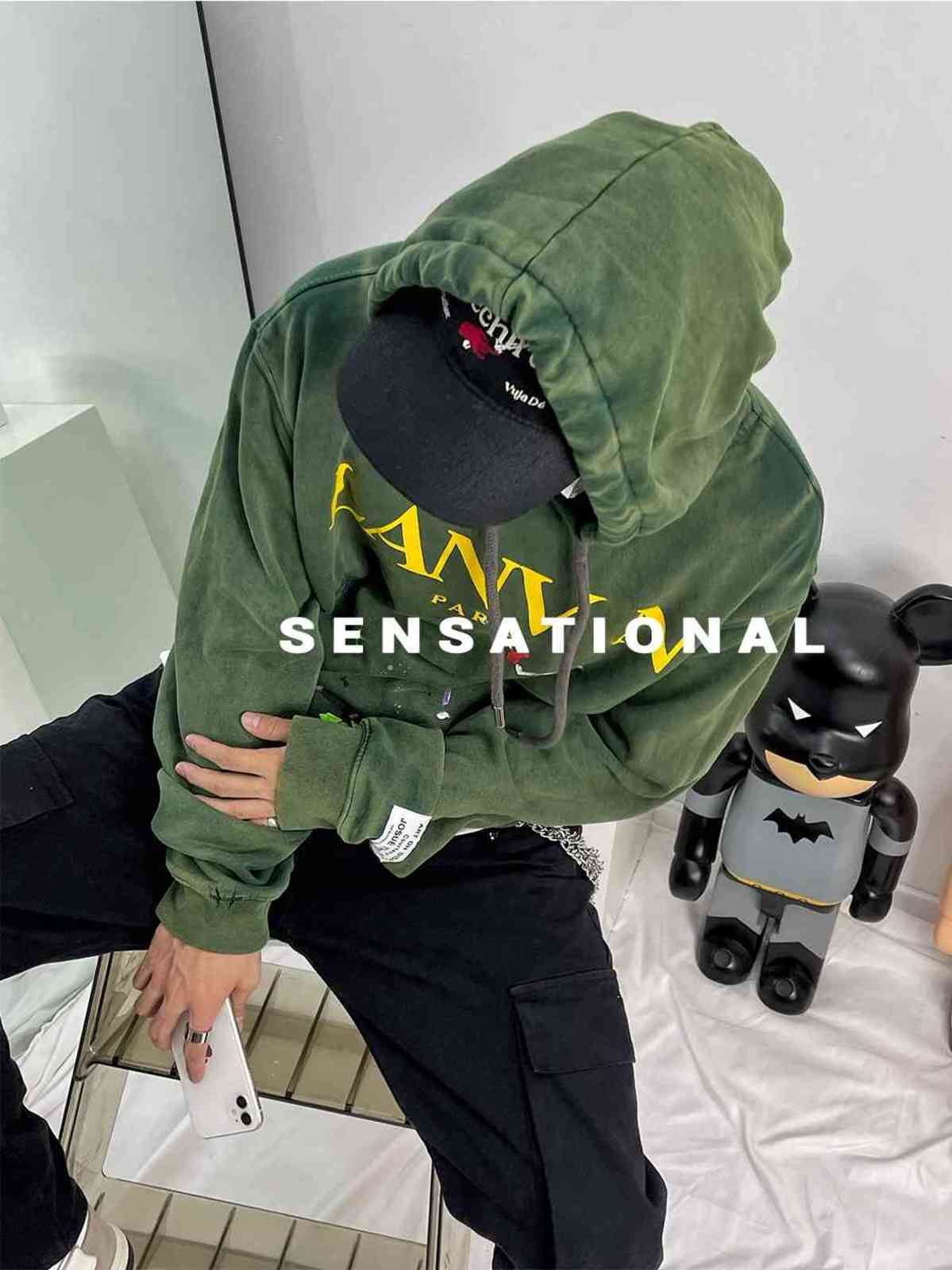 Street Fashion Sss Self Dept Speckled Lan Used Terry Silhouette Loose Men's Long Sleeve Sweater Pullover Hoodie, Black
Street Fashion Sss Self Dept Speckled Lan Used Terry Silhouette Loose Men's Long Sleeve Sweater Pullover Hoodie, Black