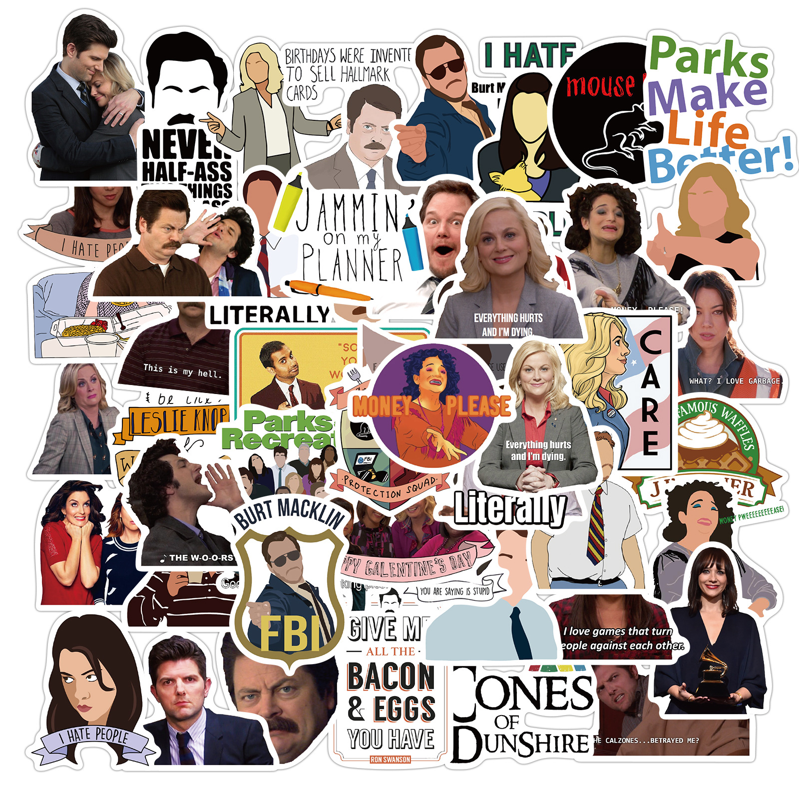 50 PCS Mixed comedy Parks and recreation skateboard Stickers For Car Laptop Fridge Helmet Pad Bicycle Bike Motorcycle PS4 book Guitar Pvc Decal, Multi colors
50 PCS Mixed comedy Parks and recreation skateboard Stickers For Car Laptop Fridge Helmet Pad Bicycle Bike Motorcycle PS4 book Guitar Pvc Decal, Multi colors
