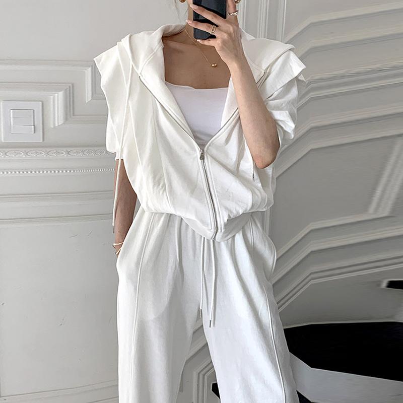Women's Two Piece Pants Casual Loose Sports Set Short Sleeve Zipper Hooded Sweatshirt + High Waist Long Pant Suits Tracksuit Women Outfits, Picture color suit
Women's Two Piece Pants Casual Loose Sports Set Short Sleeve Zipper Hooded Sweatshirt + High Waist Long Pant Suits Tracksuit Women Outfits, Picture color suit