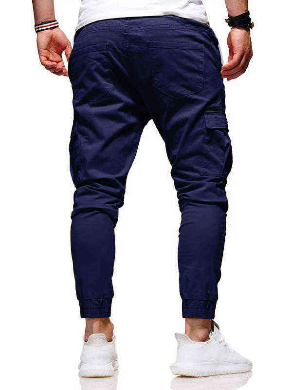 Men Casual Jogger Pants Streetwear Cargo Sweatpants Men's Multi-pockets Trousers Fitness Gyms Harem Pencil Pants Male 211112