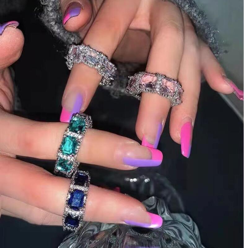 Sparkg Sterg Sier Wedding Rings for Women - Eternity Bands with 5A Cubic Zirconia