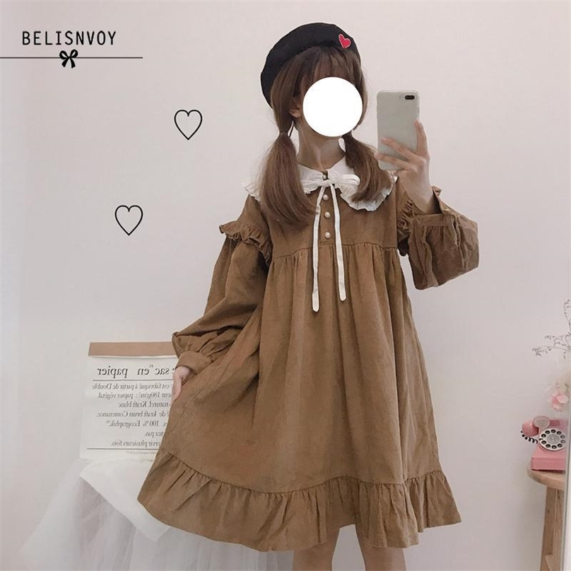 Autumn Spring Lolita Dress Tea Party Japan Style Kawaii Girl Navy Collar Daily Gothic 210520, Yellow
Autumn Spring Lolita Dress Tea Party Japan Style Kawaii Girl Navy Collar Daily Gothic 210520, Yellow