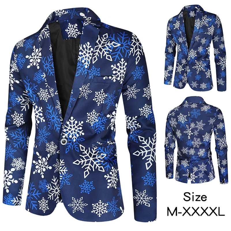 autumn/winter 3D fun print suit Christmas blazer for men 211120
