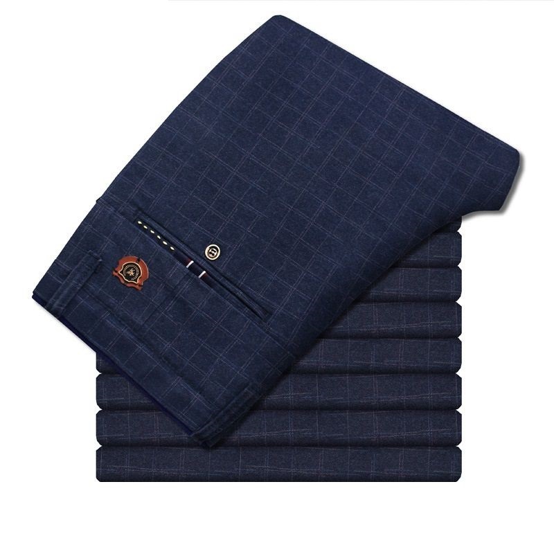 Plaid Pants Men Cotton Slim Fit check Trousers Elasticity Stretch Classic Dress Pants Suit Business Casual Long Male Pants 210518