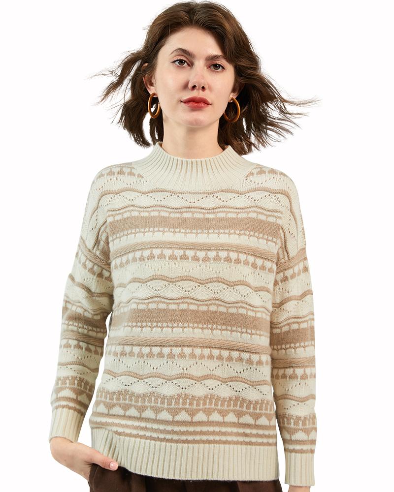 Women's Sweaters Zhili Cashmere Mock Neck Thicken Knitted Winter Pullover Sweater, Khaki
Women's Sweaters Zhili Cashmere Mock Neck Thicken Knitted Winter Pullover Sweater, Khaki
