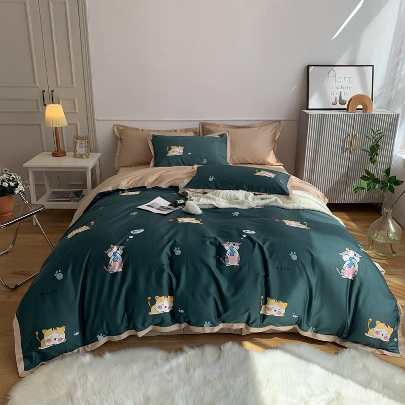 Luxury Egyptian Cotton Bedding HD Print Clear Pattern Trees Branches Birds Duvet Cover Set Bed Sheet Pillowcases Queen King Size Sets