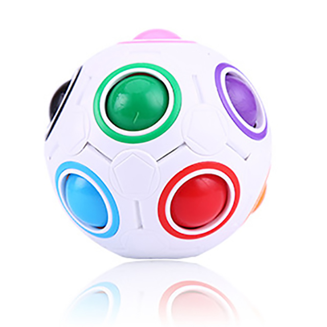 Magic Cube Rainbow Ball 3D Puzzle Tangram Fidget Toy Anti Stress Reliever Brain Teasers Educational Games Xmas Birthday Gifts for Boys Girls Kids Chil