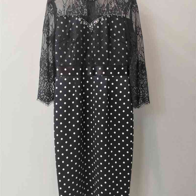 Truevoker Women Vintage Prom Dress Half Sleeve Polka Dot Print Diamond Perspective Lace Patchwork Mujer Festa Vestido 210602, Black
Truevoker Women Vintage Prom Dress Half Sleeve Polka Dot Print Diamond Perspective Lace Patchwork Mujer Festa Vestido 210602, Black