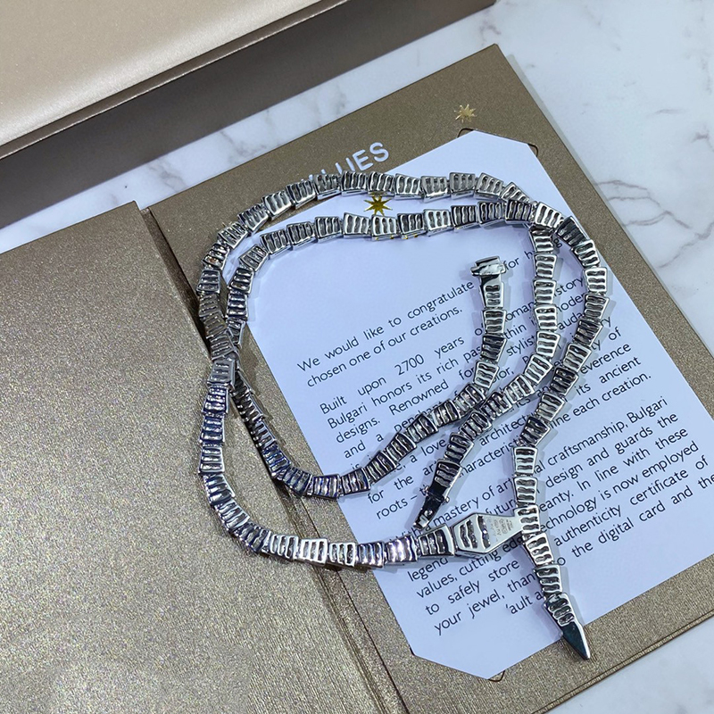 Choker New 2022 Top Brand Pure Sterling Sier Jewelry Women Rose Gold Snake Dia Pendant Necklace Lovely Fine Quality