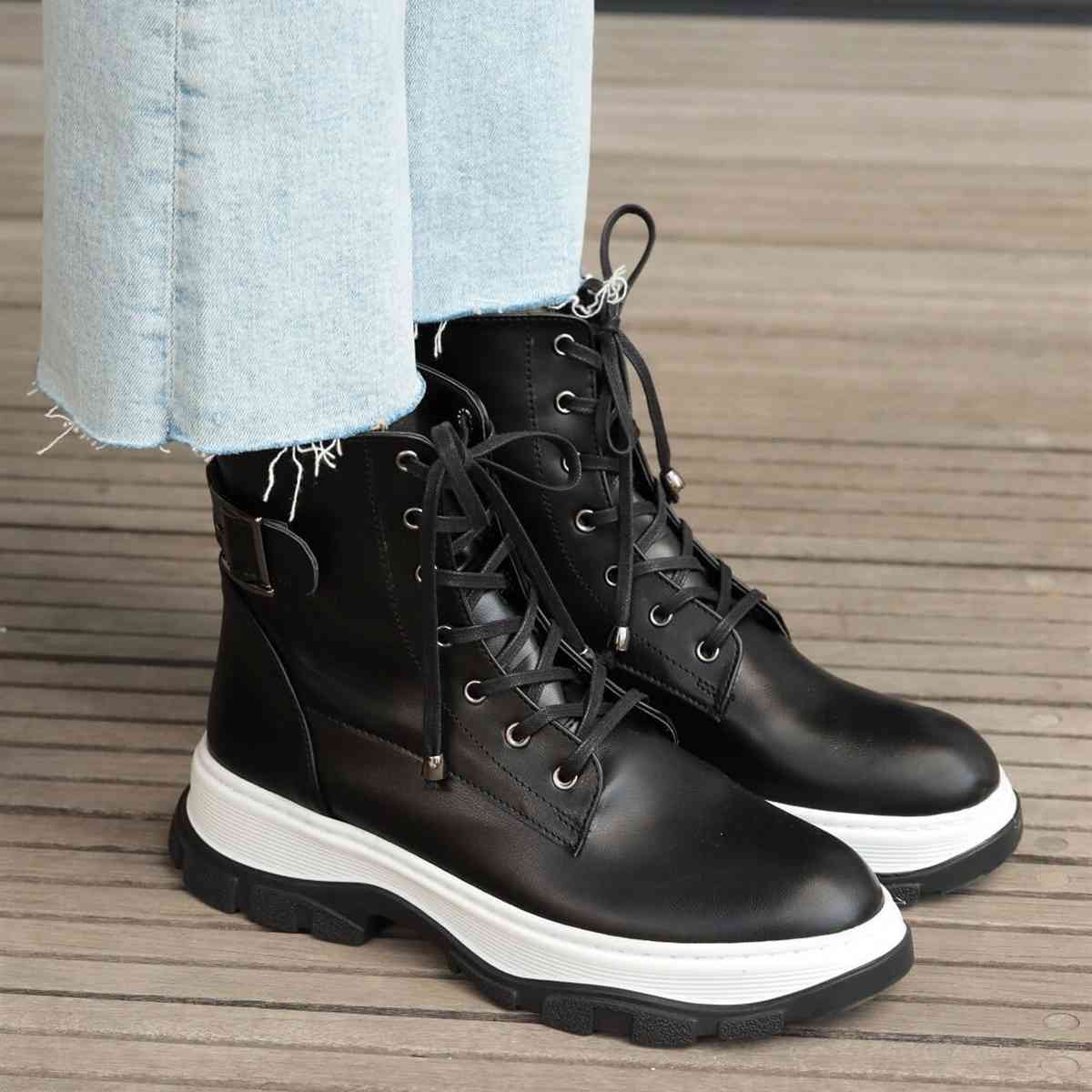 boots Brand GENESIS, Black Tan / White Colors, 5Cm Platform Height, high Quality Women 's All Season Ankle Sport Boots , 
boots Brand GENESIS, Black Tan / White Colors, 5Cm Platform Height, high Quality Women 's All Season Ankle Sport Boots ,