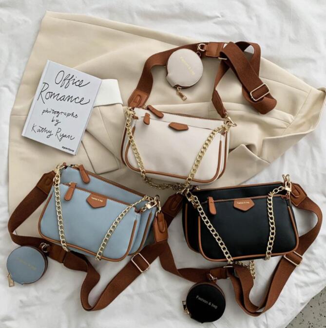 Fashion Chains Women Shoulder Designer Wide Strap Crossbody Bags Luxury Pu Leather Women's Lady Small Purse 3 Bag Set Q1206
Fashion Chains Women Shoulder Designer Wide Strap Crossbody Bags Luxury Pu Leather Women's Lady Small Purse 3 Bag Set Q1206